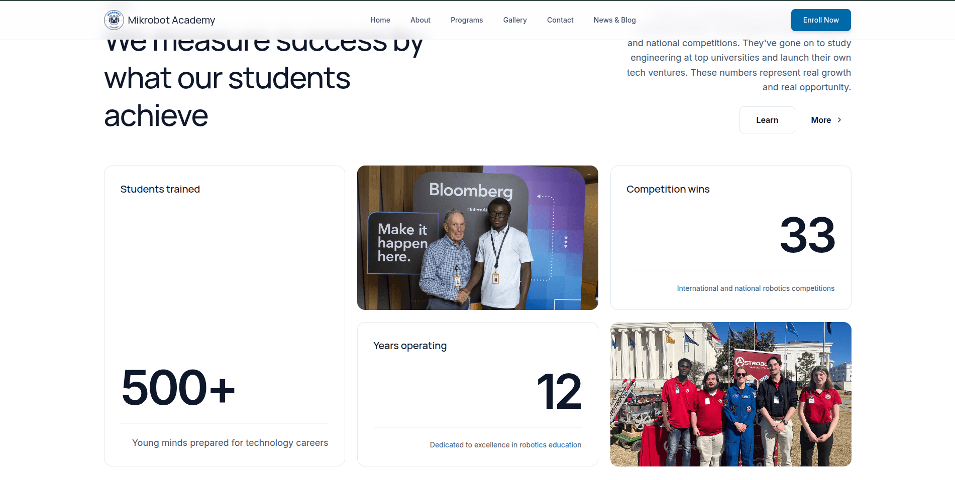 Mikrobot Academy Website